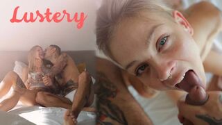 Szőke amatőr szépség csábító POV szopása