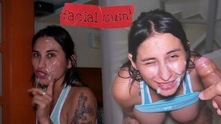 Szenvedélyes dugás a lépcsőn, locsold meg az arcomat nedves élvezettel