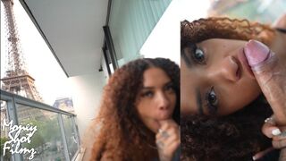 Párizsi erkélyen csábítottam el a pasimat egy vadul kemény szexszel